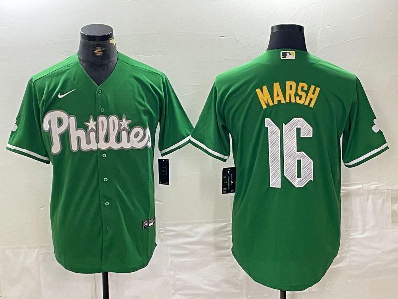 Men Philadelphia Phillies 16 Marsh Green Fashion Edition Nike 2024 MLB Jersey style 1